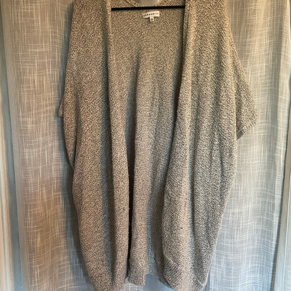 Black and White Knit Poncho